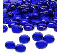 ARSUK Guijarros de Vidrio Azul - 180 Piezas (955 g, 17-20 mm) Piedras de Cristal Decorativas para Jarrones, Acuarios, Jardín, Manualidades, Fiestas y Decoración del Hogar