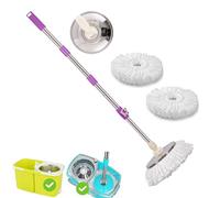 ARSUK Mopa de Limpieza 360° Giratoria y Ajustable, Mango Extensible de Acero Inoxidable 127 cm, Incluye 2 Almohadillas de Microfibra Reemplazables, Ideal para Todo Tipo de Suelos