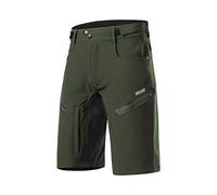 ARSUXEO Pantalones Cortos de Ciclismo para Hombre de Corte Holgado con Pretina Que Absorbe la Humedad 2006 Ejercito Verde XL