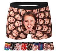 ARSWENGER Calzoncillos Bóxer Personalizados con Textos de Fotos, Ropa Interior Personalizada Impresa con Caras de Esposa, Calzoncillos Divertidos Personalizados Regalos para Esposo(Estilo 83)