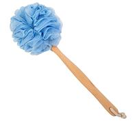 Arswin Esponja de esponja para la espalda, mango largo de madera, esponja de baño Lufa, cepillo de ducha de esponja de ducha, suave malla de nailon y lavadora, exfoliante Luffa Puf en un palo para