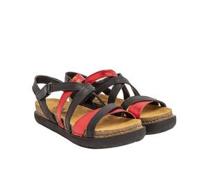 Art 1714 Rhodes, Sandalia Mujer, Nappa Black Red, 37 EU