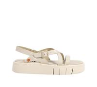 Art 1853 Malaga, Sandalias planas Mujer, Cream, 38 EU