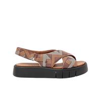 Art 1855 Malaga, Sandalias Planas Mujer, Lines Brown, 38 EU