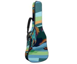 Art Abstract Dachshund Dog - Bolsa para guitarra acústica de 41 y 42 pulgadas con correa ajustable para el hombro, bolsa para guitarra con colgador trasero, adecuada para guitarras eléctricas, bajos,