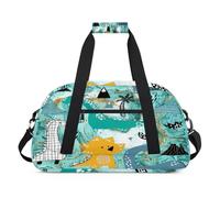 Art Abstract Marble Dinosau Kids Duffel Bags for Girls Boys, Dinosau Cute Overnight Weekender Travel Bag 24L Sport Gym Duffel Bag Practice Tote Carry Bag, color, 24 L, Organizador de bolsas