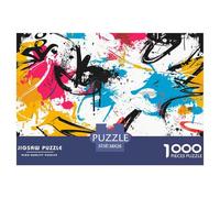 Art abstrait Puzle Desafíos Divertidos Decoración del Hogar 1000 Piezas Colorful Graffiti Art Rompecabezas Imposible Entretenimiento Creativo para Adultos 38x26cm/1000pcs