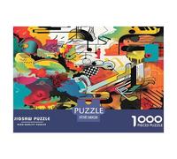 Art abstrait Puzle Regalo Creativo Decoración Familiar 1000 Piezas Colorful Graffiti Art Rompecabezas Juguetes Desafiantes Juego De Habilidad para Adultos Y Niños 38x26cm/1000pcs