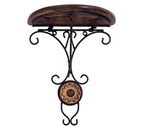 ART AND CRAFT INDIA Soporte de pared de madera y hierro forjado | Soporte para colgar en la pared para sala de estar | Esquina decorativa | Soporte de pared elegante | Estante para sala de estar |