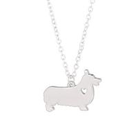 Art Attack en color plateado I Love My Dog Lover Heart outline Rebeca Pembroke Welsh Corgi collar