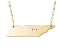 Art Attack I Love Tennessee Collar, The Volunteer State, America at Its Best Heart Pendant (Oro)