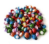 Art&Beauty 100 pegatinas autoadhesivas de varios colores con forma de mariquita de madera (color mezclado)