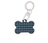 Art Blue Dragonfly - Adorno acrílico con diseño de hueso de perro, etiquetas para mascotas, llavero de vacaciones para amantes y perros