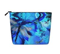 Art Blue Dragonfly - Neceser de viaje versátil, bolsa de maquillaje de cáñamo falso, multiusos, organizador de accesorios cosméticos, Black, Talla única