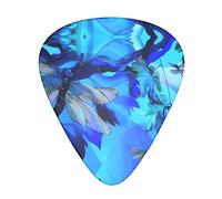 Art Blue - Púas de guitarra de libélula clásica, triangular, bajo, acústica y eléctrica, para guitarristas, 12 piezas