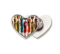 Art Broche de metal con diseño de corazón de guerrero negro africano