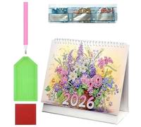 Art Calendar 2026-12 Month Rhinestone Planner, Diamond Paintingg Monthly Craft Calendar, D IY Planner with Floral Patterns | Desktop Desk Organizer for Adults Teen Beginners Artists Teachers Holiday