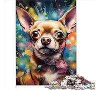 Art Chihuahua Puzzles for Adults 1000 Pieces Jigsaw Puzzle Wooden Puzzle Sustainable Puzzle for Adults Christmas Puzzle Presents for Women 1000pcs（50x75cm）