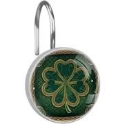 Art Clover - Ganchos decorativos para cortina de ducha de acero inoxidable para baño, ganchos y perchas para cortina de ducha, juego de 12