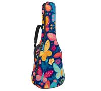 Art Colorful Butterflies - Bolsa para guitarra acústica de 41 y 42 pulgadas con correa ajustable para el hombro, bolsa para guitarra con colgador trasero, adecuada para guitarras eléctricas, bajos,