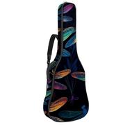 Art Colorful Dragonflies - Bolsa para guitarra acústica con 2 bolsillos, correa ajustable para el hombro y colgador trasero, adecuada para guitarras eléctricas, bajos y guitarras clásicas, Libélulas