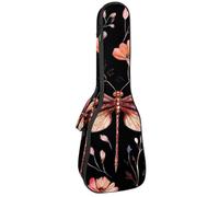 Art Colorful - Funda acolchada para ukelele de concierto de 58 cm, diseño de mariposas y flores, impermeable y duradera, Multicolor 02, 25.9x9x3.1in/66x23x8cm, Organizador de bolsas