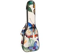 Art Colorful - Funda acolchada para ukelele de concierto de 58 cm, diseño de mariposas y flores, impermeable y duradera, Multicolor 03, 25.9x9x3.1in/66x23x8cm, Organizador de bolsas