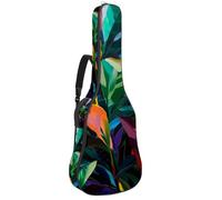 Art Colorful Leaves - Bolsa para guitarra acústica con 2 bolsillos, correa ajustable para el hombro y colgador trasero, adecuada para guitarras eléctricas, bajos y guitarras clásicas, Hojas coloridas