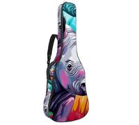 Art Colorful Rhino 27 - Bolsa para guitarra acústica con 2 bolsillos, correa ajustable para el hombro y colgador trasero, adecuada para guitarras eléctricas, bajos y guitarras clásicas, Art Colorful