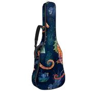 Art Colorful Seahorse - Bolsa para guitarra acústica de 41 y 42 pulgadas con correa ajustable para el hombro, bolsa para guitarra con colgador trasero, adecuada para guitarras eléctricas, bajos,