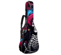 Art Colorful Skull - Bolsa para guitarra acústica de 41 y 42 pulgadas con correa ajustable para el hombro, bolsa para guitarra con colgador trasero, adecuada para guitarras eléctricas, bajos,
