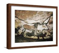 ART.COM Impresión artística para pared, diseño de la cueva de Lascaux sobre marco marrón, 53,3 x 43,2 cm