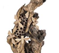 ART-CRAFT Objeto decorativo de madera para jardín, hecho a mano, de una raíz de la tierra de los volcanes, para balcón, terraza, jardín
