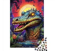 Art Crocodile Puzzle Imposible,desafío for Adults Entretenimiento Creativo 1000 Piezas Obra De Arte De Juego De para Adultos Y Niños A Partir De 12 Años 1000pcs (38x26cm)