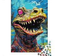Art Crocodile Puzzle Imposible,desafío for Adults Entretenimiento Creativo 1000 Piezas Obra De Arte De Juego De para Adultos, Regalos A Partir De 14 Años 1000pcs (38x26cm)