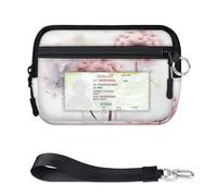 Art Dandelion Flower Mini Zip Card Case for Women Men with ID Window Wallet Portable Lightweight Small Purse Zipper Coin Card Organizer Bag