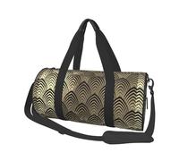 Art Déco Champaigne Negro Escamas de Oro Conchas Marinas, Bolsa de Viaje de Gran Capacidad, Bolso Redondo, Bolsa de Viaje Deportiva, Bolsa de Mano, Bolsa de Fitness