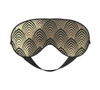 Art Déco Champaigne negro Escamas de oro Conchas marinas, Cubreojos completos Antifaz bloqueador de luz Antifaz para dormir Antifaz suave con los ojos vendados Noche