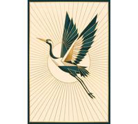 Art Deco Crane Vintage Elegance i n Flight Journal: a DOT GRID notebook for self-expression