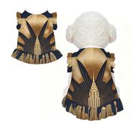 Art Deco Fan L - Ropa para mascotas para perros pequeños, bonito traje de verano para cachorros, ropa suave y transpirable para mascotas para gatos