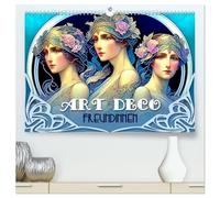 Art Deco Freundinnen (hochwertiger Premium Wandkalender 2026 DIN A2 quer), Kunstdruck in Hochglanz: Zauberhafte Grazien zwischen floralen Ornamenten