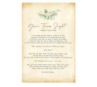 Art Deco Jellyfish Gone From My Sight Poster - Contemporary Inspirational Poem Wall Art for Bathroom and Bedroom(Framed,12x18inch(30x45cm))