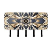 Art Deco - Llave de patrón de formas abstractas para pared con organizador de correo y 5 autoadhesivas para colgar en la pared para decoración del hogar, entrada y puerta