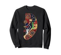 Art Deco Moon Mural Alien and Astronaut Sudadera