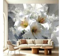 Art Deco - Mural de pared para dormitorio, sala de estar, diseño geométrico de lirio, efecto 3D, papel pintado fotográfico, 300 x 210 cm, no tejido, tamaño XL, moderno, comedor, pasillo, revestimiento