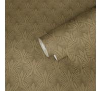Art Deco Papel Pintado En Glamour Mira - Oro, Beige, Marrón