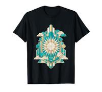 Art Deco Paper Cosmos Geométrico Sunburst Camiseta