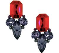 Art Deco - Pendientes de estilo antiguo vintage escarlata, rojo y morado y amatista con diamantes de imitación para novia, dama de honor, boda, baile de graduación