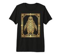 Art Deco Penguin Geometric Stylized Design Camiseta Premium