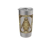 Art Deco Penguin Geometric Stylized Design Vaso térmico de acero inoxidable de doble pared